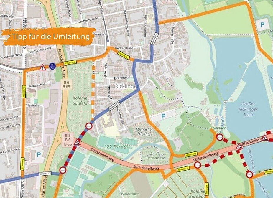 Tipp Umleitung Veloroute 9 Mühlenholzbrücke Umleitung Veloroute 9